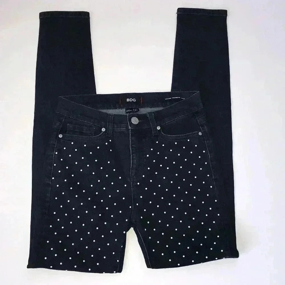 BDG Urban Outfitters Beaded Front Skinny Jeans Size 26 - Picture 2 of 8